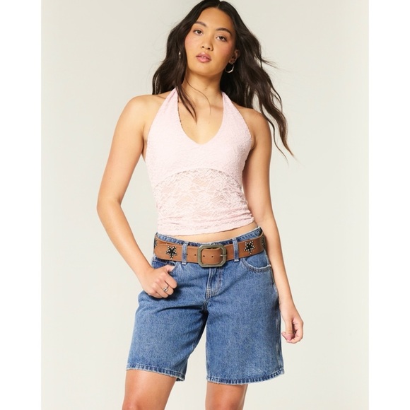 Sz 8 Hollister Co Curvy Low-Rise Baggy Jort In Medium Wash NWT - Picture 4 of 6